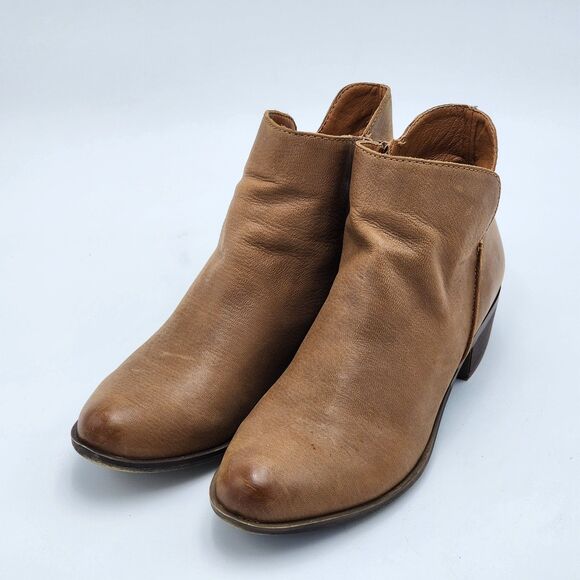 Lucky Brand Banterr Brown Leather Ankle Boots Size 9 - Picture 3 of 10